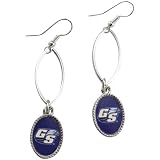 NCAA Georgia Southern Eagles Silvertone Oval Drop Earrings