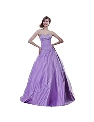 A-line Strapless Polyester/Tulle Full Length Sleeveless Sequined Beaded Lace-Up   Ball Gown Prom Dress/Quinceanera Dress 