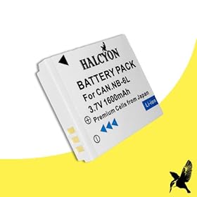 Halcyon 1600 mAH Lithium Ion Replacement Battery for Canon PowerShot SX500 IS 16.0 MP Digital Camera and Canon NB-6L