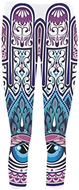 TBeautty Custom Womens Hamsa Hand Colorful Art Capri Leggings Skinny Exercise Pants