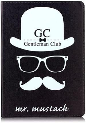 CASEWOOT iPad mini with Retina Display (iPad mini 2) Folio Case - Slim Fit PU Leather Smart Cover Auto Sleep / Wake Feature - (Cartoon, Hat Black)