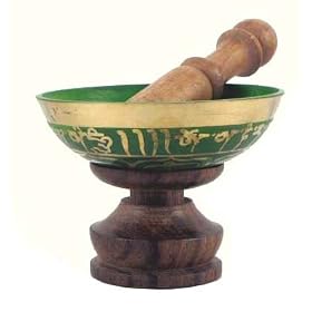 Tibetan Buddhist 4 Inch Green Singing Bowl