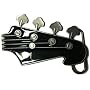 BASS GUITAR HEADSTOCK (BLACK) BELT BUCKLE + display stand