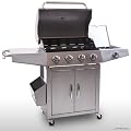 EDELSTAHL GASGRILL Silber, M�lleimer + neu Knopf GAS GRILL GRILLWAGEN BARBECUE BBQ MIT TEMPERATURANZEIGE