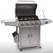 EDELSTAHL GASGRILL Silber, M�lleimer + neu Knopf GAS GRILL GRILLWAGEN BARBECUE BBQ MIT TEMPERATURANZEIGE