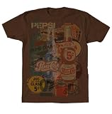 Pepsi Cola - Three Bottles Adult T-shirt in Coffee, Size: Medium