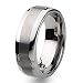 Brushed and Polished Tungsten Carbide Ring (8.0 mm) - Sizes 7-13