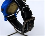Rebel マットカラー:インパクトブルー:革の色 黒色:光沢のない、大人のインパクトのあるブルーの腕時計