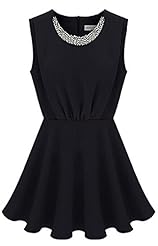 Sleeveless  Chiffon Bubble Dress  Dress With Pearls