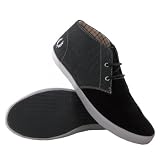 Fred Perry Byron Mid Herringbone Black Grey Mens Trainers