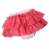 やわらかチュールスカート ブルマ スカート Wフリル ベビーピンク地 (ホットピンクチュール)