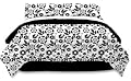Black and White Floral King Bed Ensemble