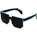 Raveanomics El Wire Aqua Blue LED Sunglasses - 8-Bit Retro Pixel