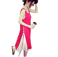 Plus Size Sexy Chiffon Summer Tank Maxi Dress 