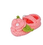 (ビグッド)Bigood ベビーシューズ 子供手作りニットシューズ かぎ針編み 男女兼用 可愛い 毛糸靴 フラワー 緑とピンク