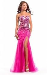 Mermaid Beaded Crystal Lace Crystals Sequined Applique Chiffon/Taffeta/Tulle  Dress