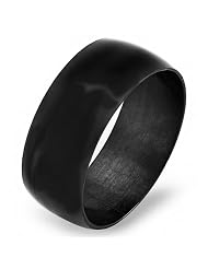 9 Mm Stainless Steel Black Mens Ladies Unisex Dome Wedding Ring Shiny... by DazzlingRock Collection