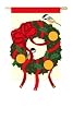Home for the Holidays Wreath with Ribbon Regular Size Applique Flag