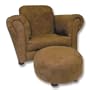Trend Lab Stuffed Chair with Ottoman Children's in Solid Brown Suede