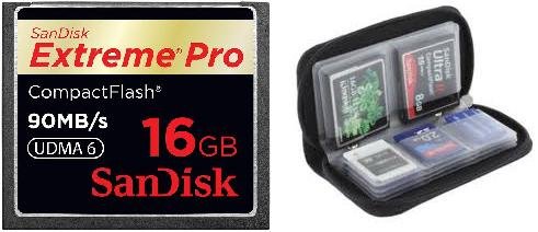 SanDisk 16GB Extreme Pro CF Compact Flash Memory Card UDMA 90MB/s 600x Bonus Memory Card Wallet Holds 8 CF Cards and 12 SD SDHC Cards