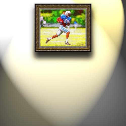 Completely Handpainted American Football Sport Painting, Custom Order FL4388, Oil on Canvas, with Option to Paint Jerry, Brett & Co. from Any Other Favorite Photograph or Picture, Unframed, Size 15'' x 18