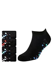 4 Pairs of Cotton Rich Pixel Sole Freshfeet™ Trainer Liner Socks with Silver Technology