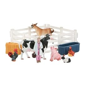 Click here to buy Stablemates Farm Animal Play Set by Breyer.