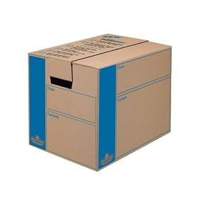 Fellowes Small SmoothMove Moving Box, 10 Pack, 12 x 12 x 16 Inches