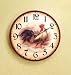 Antique Finish Wood Country Rooster Wall Clock