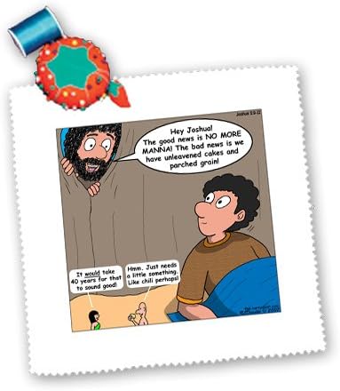 qs_19523_2 Rich Diesslin The Cartoon Old Testament - Joshua 5 9 12 Manna Crop Out Bible manna parched grain unleavened cakes Adam Eve chili - Quilt Squares - 6x6 inch quilt square