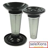 Produkt-Bild: Teefilter seleXions Tee Filter Teekannenfilter Edelstahl, mit Tropfstop-Deckel, gro&szlig; f&uuml;r alle Tee- und Isolier- Flaschen und Kannen