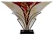 Cressida Glassware Signature Pearl White and Red Series Abstract Triangle 17-Inch by 11-Inch Fused-Glass Vase with Metal Stand