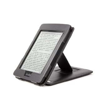 DURAGADGET Housse Etui Noir en Cuir Véritable avec port de maintien arrière pour Kindle Paperwhite 6