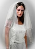 Ivory Two Tier Bridal Veil with Rhinestones