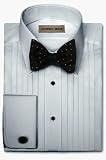 Tuxedo Shirt by Geoffrey Beene 100% Cotton, Laydown Collar, 1/2 Pleat