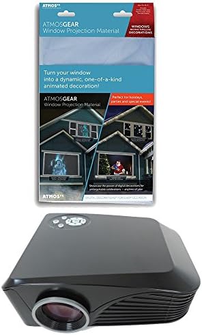 1000 Lumen LED Virtual Reality Video Projector with AtmosFearFX Window Projection Screen