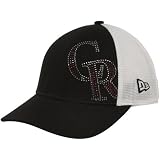 MLB New Era Colorado Rockies Youth Girls Black Jersey Shimmer Adjustable Hat