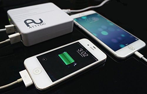 AttyouTM 45w 7 Port USB Charging Station, Rapid Multi USB Charger and Desktop USB Hub for Samsung Galaxy S6 / Edge / Plus, Note 3 / 4 / 5, Iphone 6s / 6 Plus or Any USB Device (Guaranteed). 24 Month Warranty(white)