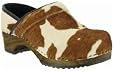 Sanita Women's Caramel Cow Closed Back Wooden Clogs Shoes - Limited Edition 41 EU 10.5 11 US