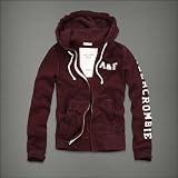 「Abercrombie & Fitch アバクロ メンズ パーカー フーディー [バーガンディー/左腕ロゴ] 並行輸入品 Lサイズ」の画像