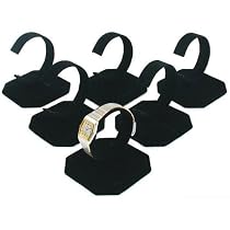 6 Black Velvet Watch Jewelry Bracelet Display Stands