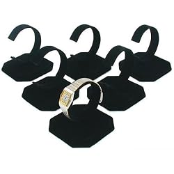 6 Black Velvet Watch Jewelry Bracelet Display Stands