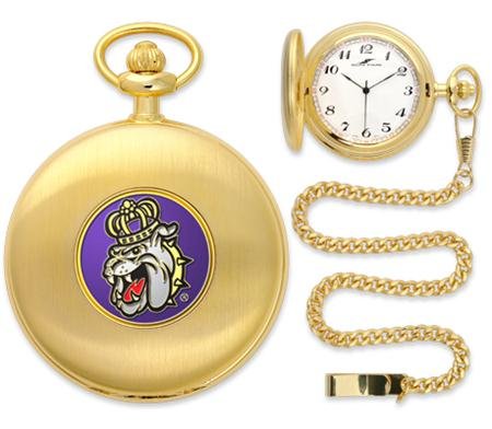 James Madison Dukes JMU NCAA Gold Pocket Watch