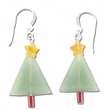 Solid Sterling Silver Christmas Tree Earrings
