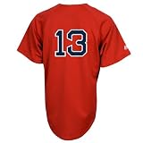 MLB Men's Boston Red Sox Carl Crawford Scarlet Alternate Short Sleeve 6 Button Synthetic Replica Baseball Jersey Spring 2012  (Scarlet, Large)