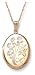 14k Gold Filled Engraved Oval Locket, 20