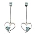 EXP Sterling Silver Sky Blue Topaz Embedded Heart Dangle Earrings