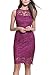 Nemidor Women's Floral Pattern Elegant Sheath Cocktail Lace Dress