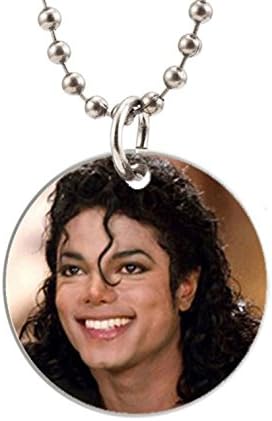 Michael Jackson Custom Personlized Round Dog Tag ID Necklaces pendant