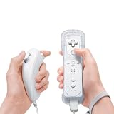Nunchuk & Remote Game Controller Bundle for Nintendo Wii + Silicone Sleeve + Wrist Strap